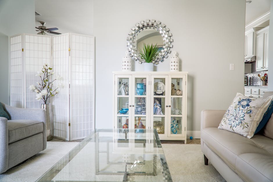 A clean, bright, and freshly vacuumed living room